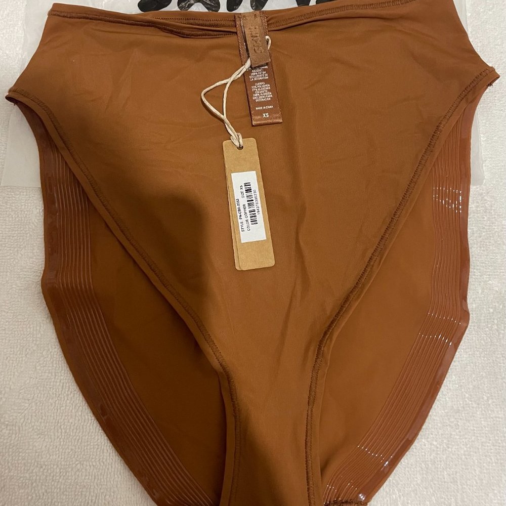 NWT SKIMS Jelly Sheer Cheeky Brief X-Small Size In Copper